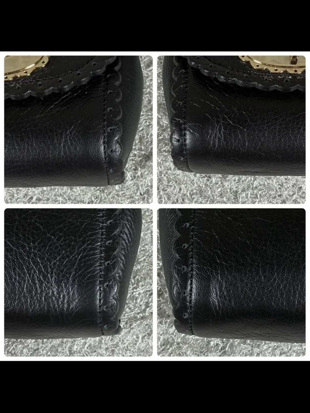 Mulberry Black Leather Crossbody with Gold Turnlock